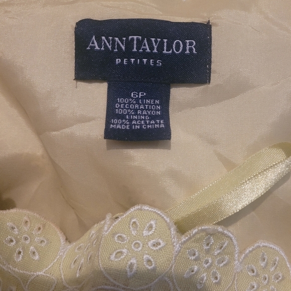 Ann Taylor Petites Lime Green Linen Dress Sz.6P - Picture 6 of 6